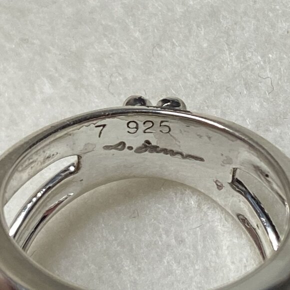 Signed Sterling Silver 925 Faceted Tigers Eye Split Shank Wide Band Ring 6.75 - Picture 8 of 16